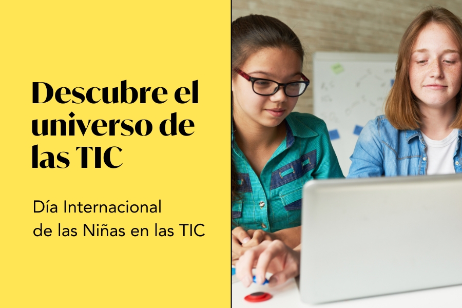 Dos niñas utilizando un ordenador