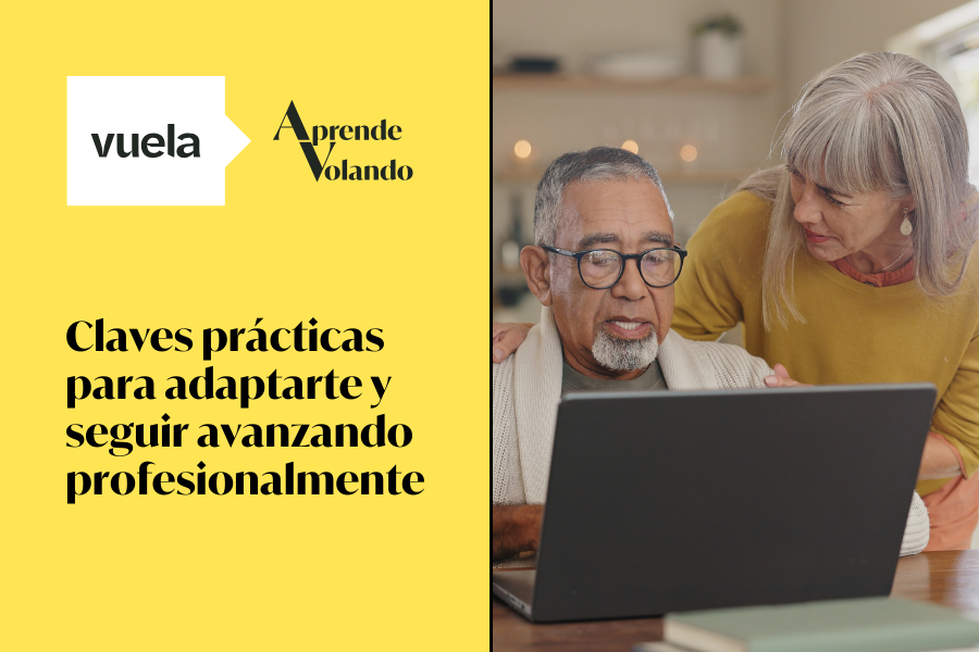 Mujer atiende a un hombre en avanzada edad en su puesto de trabajo